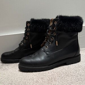 Aquazzura Black Fur-Lined Women's Boots